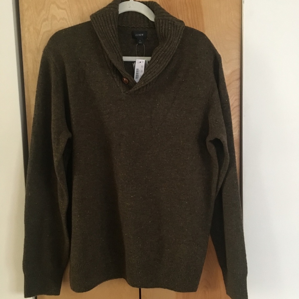 NWT J. Crew Men’s merino wool shawl-collar sweater